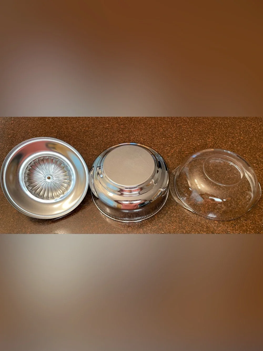 Pyrex vintage silver